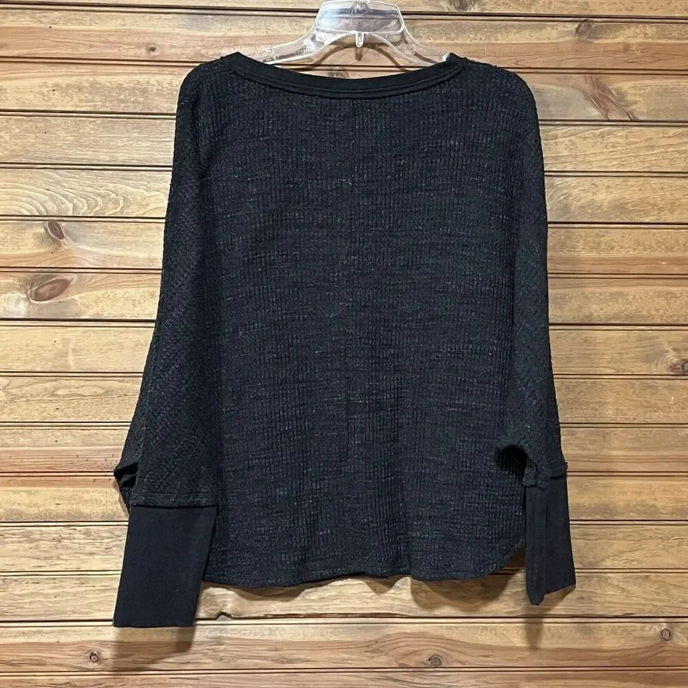 POST CARD Anthropologie Village Swing Gray Thermal Top Size M Long Sleeve Women - Picture 4 of 11